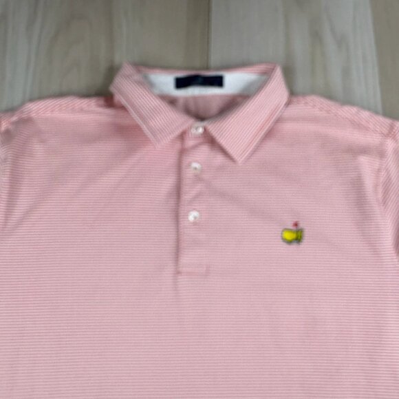 Clubhouse Collection Mens Pink Striped Print Performance Golf Polo Shirts Sz XL - Picture 2 of 12